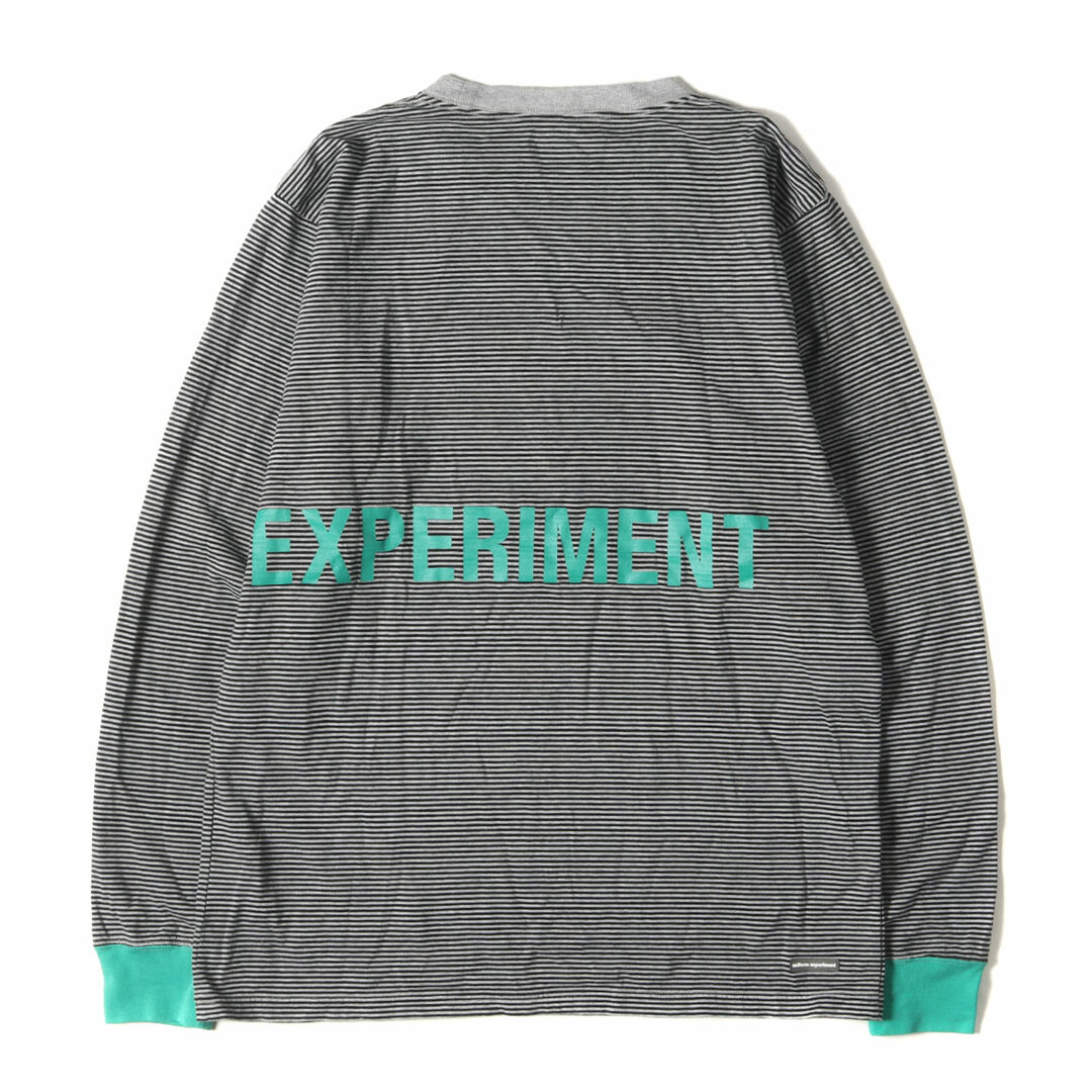 uniform experiment(ユニフォームエクスペリメント)の美品 UNIFORM EXPERIMENT ユニフォームエクスペリメント Tシャツ サイズ:2 22SS ブランドロゴ ボーダー ロングスリーブTシャツ L/S TRIM COLOR BORDER TEE ブラック グレー グリーン トップス カットソー 長袖【メンズ】【中古】 メンズのトップス(Tシャツ/カットソー(七分/長袖))の商品写真