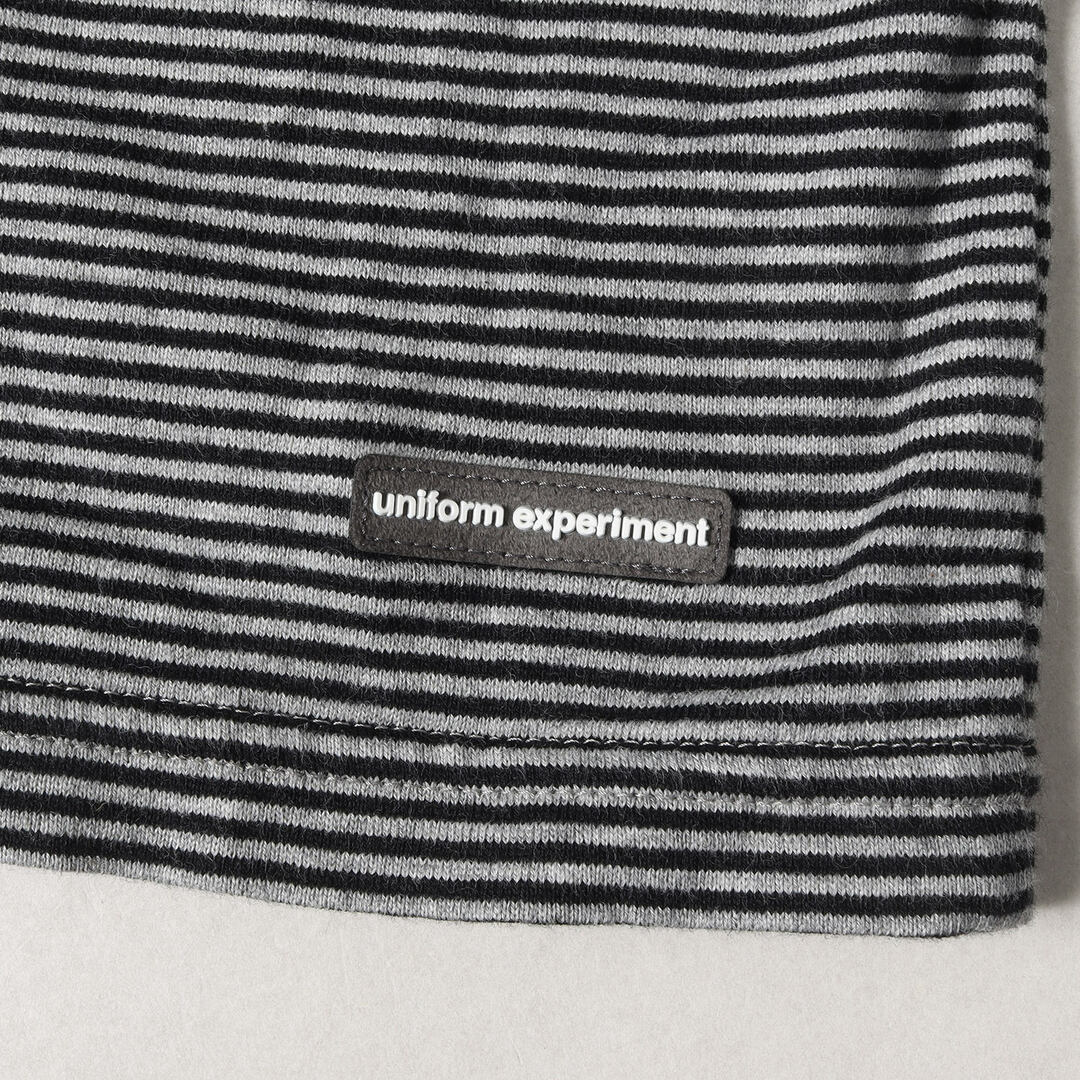 uniform experiment(ユニフォームエクスペリメント)の美品 UNIFORM EXPERIMENT ユニフォームエクスペリメント Tシャツ サイズ:2 22SS ブランドロゴ ボーダー ロングスリーブTシャツ L/S TRIM COLOR BORDER TEE ブラック グレー グリーン トップス カットソー 長袖【メンズ】【中古】 メンズのトップス(Tシャツ/カットソー(七分/長袖))の商品写真