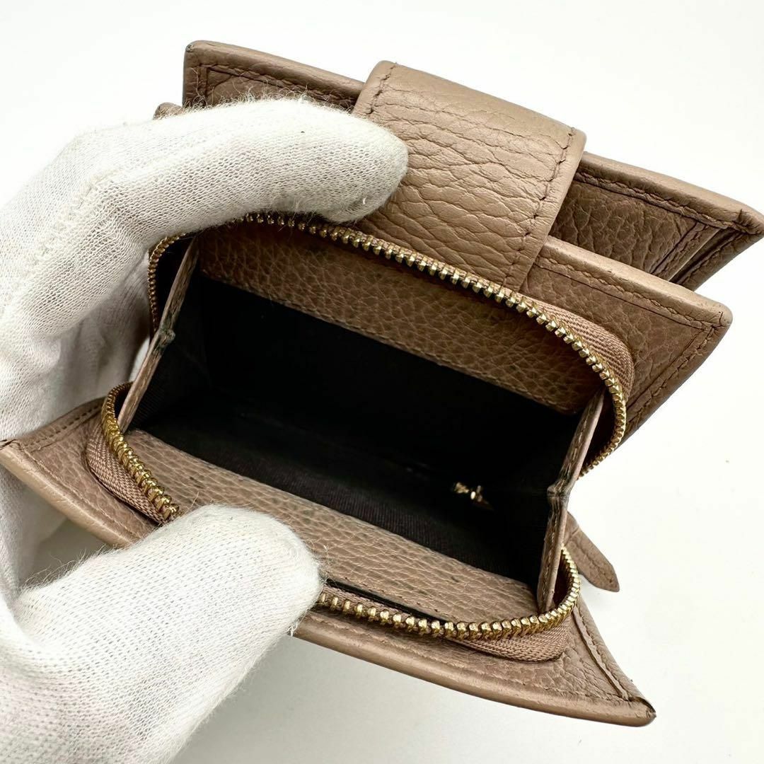 Gucci(グッチ)の【鑑定済】グッチ 二つ折り財布 ブラウン マーモント GGロゴ レディース レディースのファッション小物(財布)の商品写真