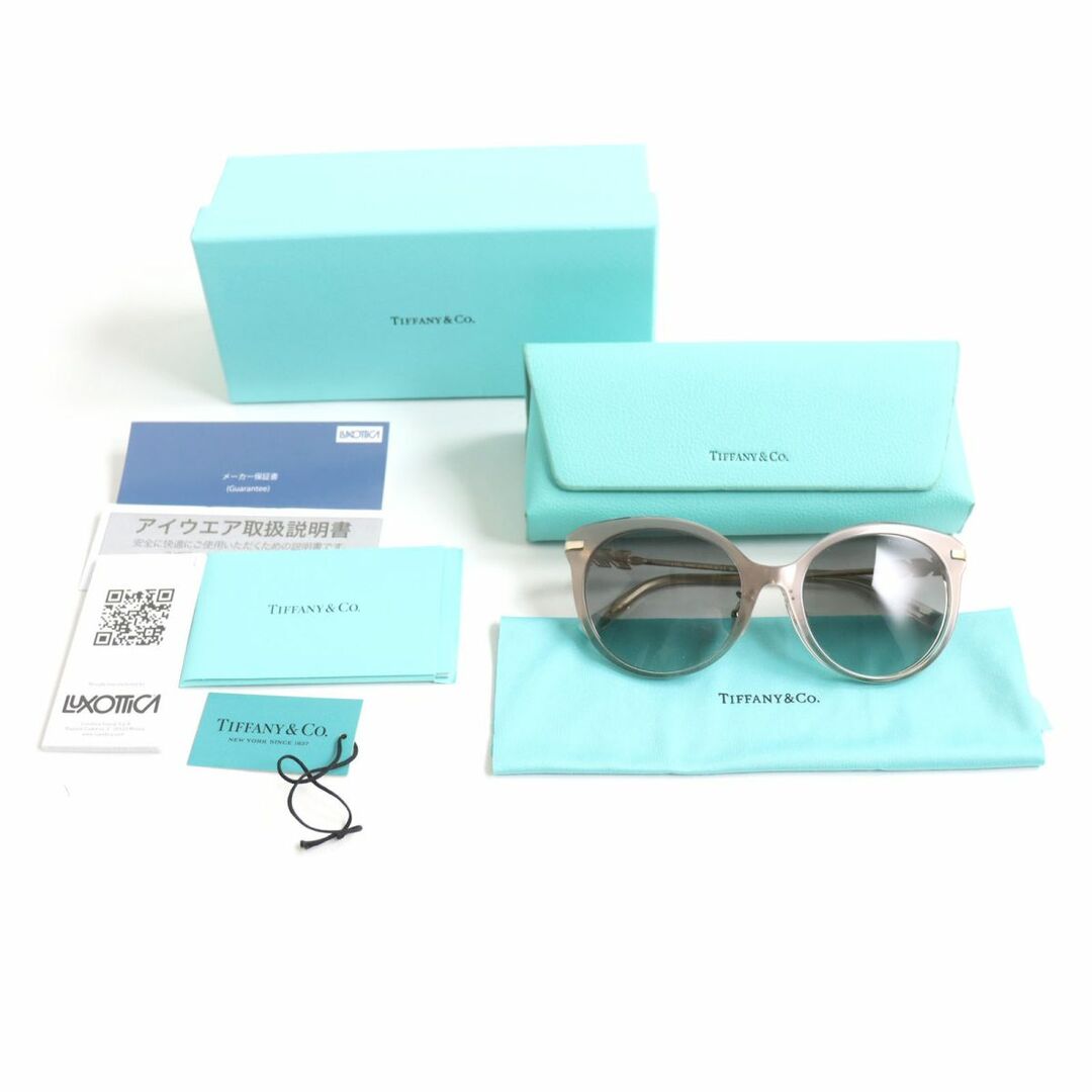 Tiffany & Co.(ティファニー)の極美品★23年7月購入 ティファニー TF4189-B-F ラインストーン付 デモレンズ サングラス 灰色×金 55□19 140 伊製 箱・ケース・クロス付 メンズのファッション小物(サングラス/メガネ)の商品写真