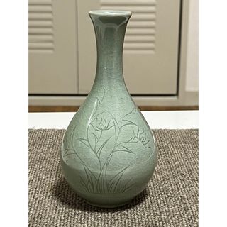 高麗青磁【華道】花入れ 茶道 茶道具 花瓶 花器 おしゃれ フラワーベース 道具(花瓶)