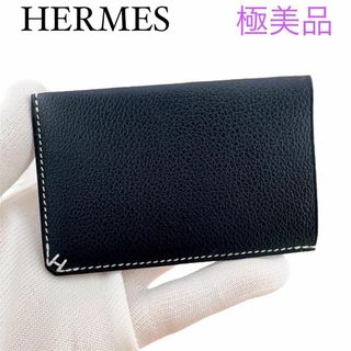 Hermes - 高級✨エルメス Hセリエ カードケース カードホルダー 2022年製造 ネイビー