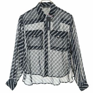 ディーゼル(DIESEL)の未使用 ディーゼル 総柄 長袖 シースルー シャツ XS ブラック DIESEL レディース 古着 【240402】 メール便可(シャツ/ブラウス(長袖/七分))