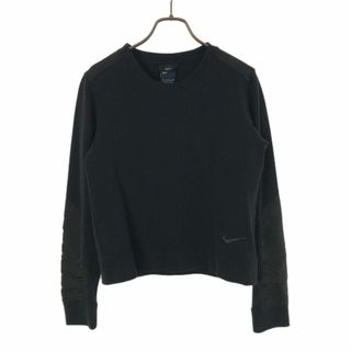 ナイキ(NIKE)のナイキ 長袖 異素材 トレーナー S ブラック NIKE カットソー レディース 古着 【240402】 メール便可(トレーナー/スウェット)