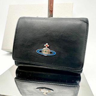 ヴィヴィアンウエストウッド(Vivienne Westwood)の【鑑定済】ヴィヴィアンウエストウッド 三つ折り財布 ブラック エマ オーブ(財布)