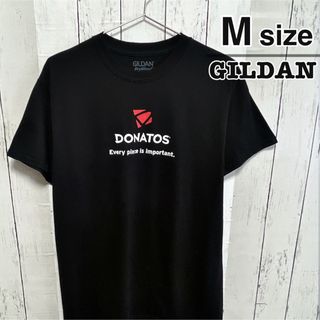 ギルタン(GILDAN)のUSA古着　GILDAN　Tシャツ　M　ブラック　黒　プリント　ロゴ　ドライ(Tシャツ/カットソー(半袖/袖なし))