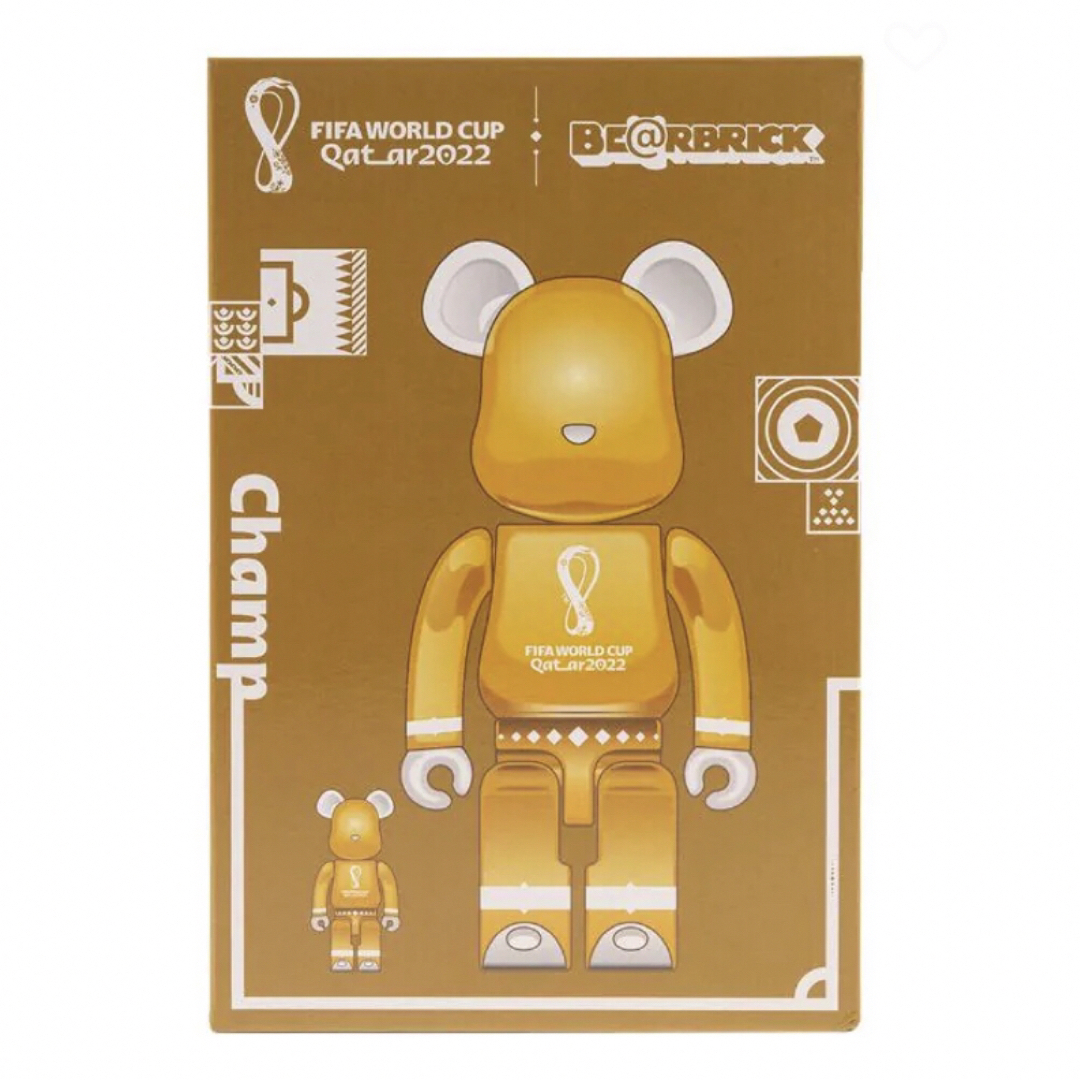 MEDICOM TOY(メディコムトイ)のBE@RBRICK x FIFA World Cup GOLD & WHITE エンタメ/ホビーのフィギュア(その他)の商品写真