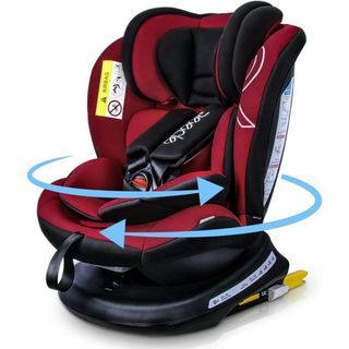 Reecle チャイルドシート 360° 回転式 新生児-12歳頃 (レッド)(自動車用チャイルドシート本体)