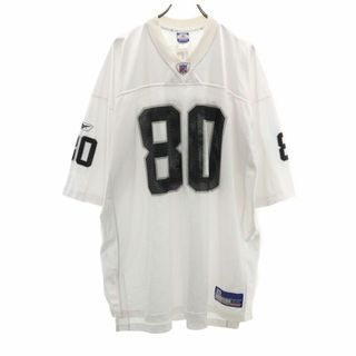 リーボック(Reebok)のリーボック NFL 両面プリント アメリカンフットボール 半袖 ウェア 2XL ホワイト系 Reebok ビッグサイズ メッシュ メンズ 古着 【240402】(アメリカンフットボール)