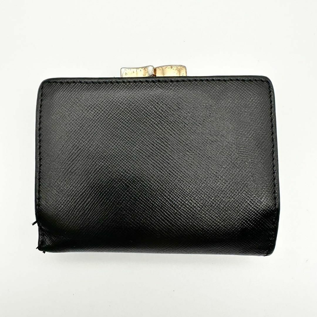 【鑑定済】ヴィヴィアンウエストウッド 三つ折り財布 ブラック オーブ がま口 【鑑定済】ヴィヴィアンウエストウッド 三つ折り財布 ブラック オーブ がま口
