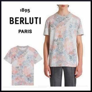 ベルルッティ(Berluti)のBERLUTI 全面カリグラフィ Tシャツ Lサイズ(Tシャツ/カットソー(半袖/袖なし))