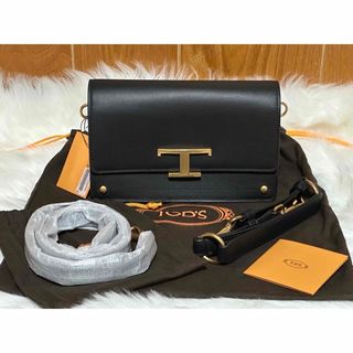 トッズ(TOD'S)の【未使用品】 TOD'S トッズ T タイムレス ショルダーバッグ ミニ 黒(ショルダーバッグ)