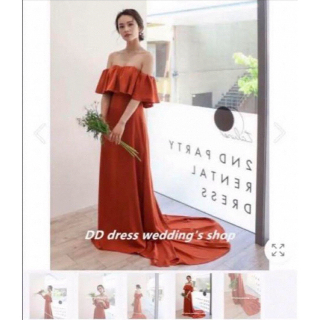 テラコッタ　カラードレス レディースのフォーマル/ドレス(ウェディングドレス)の商品写真