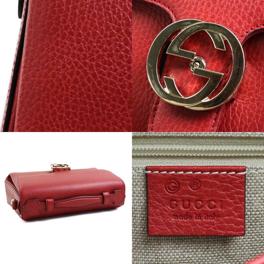 Gucci(グッチ)のグッチ GUCCI ハンドバッグ ショルダーバッグ インターロッキングG レザー/メタル ダークレッド/ゴールド レディース 510302 送料無料【中古】 e58443f レディースのバッグ(ハンドバッグ)の商品写真