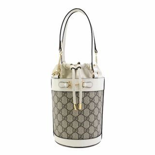 グッチ(Gucci)のグッチ GUCCI ハンドバッグ ホースビット スモールバケットバッグ PVC/レザー ベージュ/オフホワイト ゴールド レディース 037115 送料無料【中古】 e58444g(ハンドバッグ)