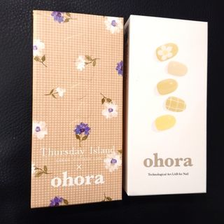 オホーラ(ohora)のOhora オホーラ ジェルネイルシール   2種44枚セット ベージュ  薄緑(ネイル用品)