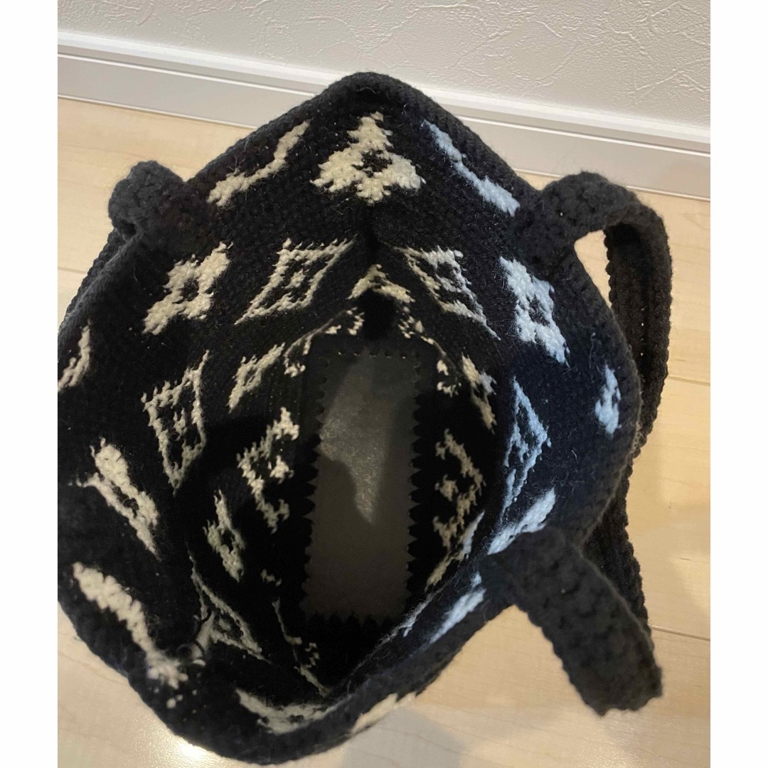 ハンドメイド毛糸🧶手編みバッグ ハンドメイドのファッション小物(バッグ)の商品写真