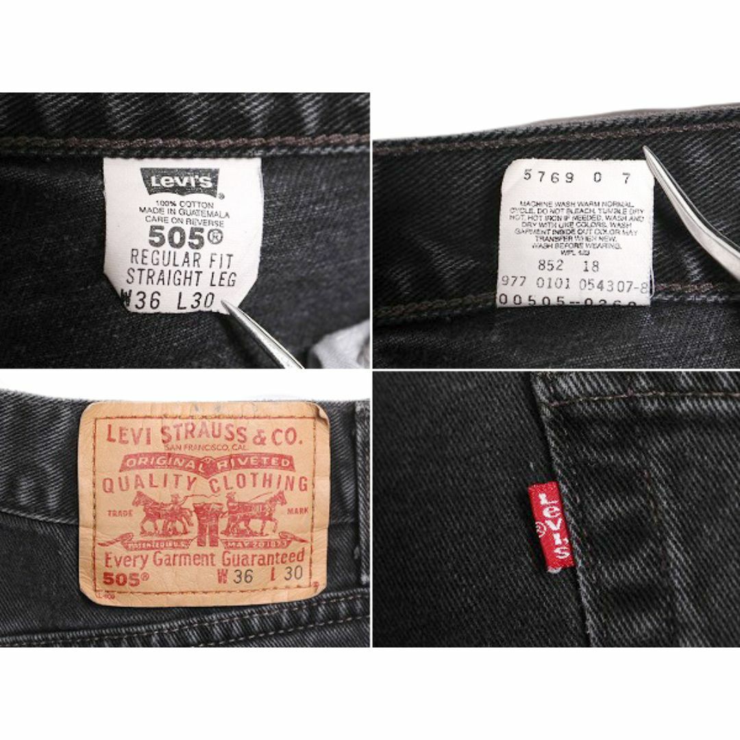 Levi's(リーバイス)の00s リーバイス 505 ブラック デニム パンツ メンズ 36 30 / 古着 00年代 オールド Levis ジーンズ ジーパン Gパン スリム ストレート 黒 メンズのパンツ(デニム/ジーンズ)の商品写真