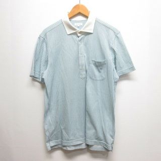 MACKINTOSH PHILOSOPHY - マッキントッシュフィロソフィー ストライプ柄 半袖 ポロシャツ 42 ブルー系