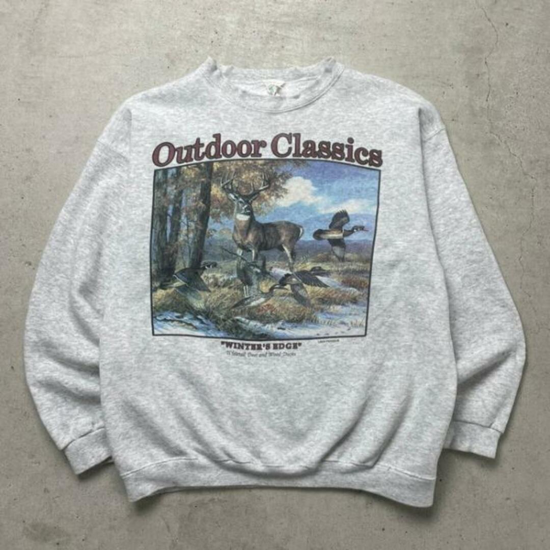 90年代 Outdoor Classics アニマルプリント スウェットシャツ 鹿 メンズXL相当 メンズのトップス(スウェット)の商品写真