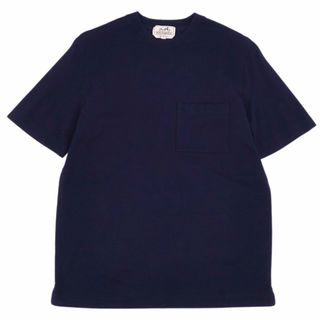 エルメス(Hermes)の未使用 エルメス HERMES Tシャツ カットソー 23SS 半袖 ショートスリーブ 鹿の子 Hロゴ刺繍 トップス メンズ XS ネイビー(Tシャツ/カットソー(半袖/袖なし))