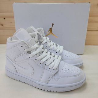 ジョーダン(Jordan Brand（NIKE）)のナイキ ウィメンズ エアジョーダン1 ミッド "トリプルホワイト" 23㎝(スニーカー)