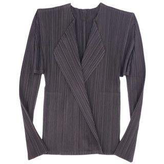 プリーツプリーズイッセイミヤケ(PLEATS PLEASE ISSEY MIYAKE)の墓品 プリーツプリーズ イッセイミヤケ PLEATS PLEASE シャツ ブラウス カーディガン ロングスリーブ 長袖 トップス レディース 3(L相当) グレー(シャツ/ブラウス(長袖/七分))