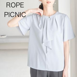 ROPE PICNIC ロペピクニック「ボウタイフウタックハーフスリーブブラウス