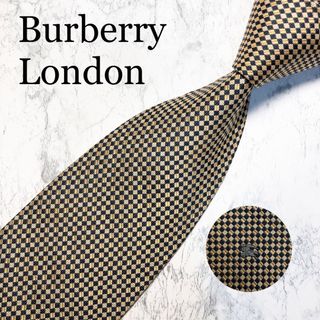 バーバリー(BURBERRY)のBUBERRY LONDON ネクタイ　ゴールド　格子柄　ホースロゴ(ネクタイ)