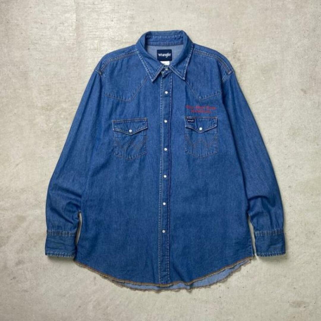 Wrangler(ラングラー)の90年代 Wrangler ラングラー デニム ウエスタンシャツ 長袖シャツ メンズXL相当 メンズのトップス(シャツ)の商品写真