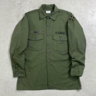 81年納品 80年代 米軍実品 U.S. ARMY ミリタリー ユーティリティシャツ ワッペン付き メンズL-XL相当(戦闘服)