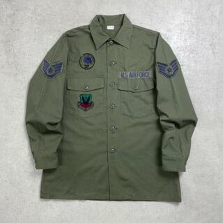 80年代 米軍実品 U.S. AIRFORCE ミリタリー ユーティリティシャツ ワッペン付き メンズXL相当(戦闘服)