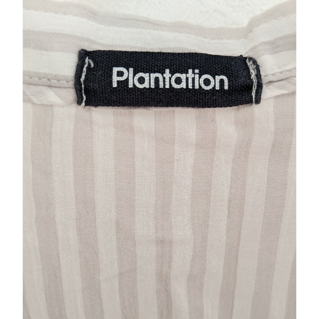 Plantation(プランテーション)のプランテーション　Plantation　ストライプ　シャツワンピース レディースのトップス(シャツ/ブラウス(長袖/七分))の商品写真