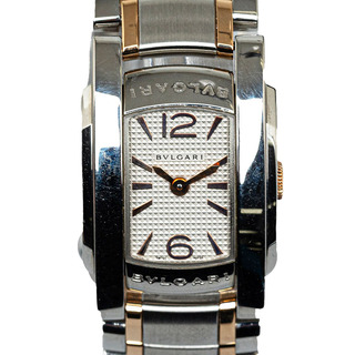ブルガリ(BVLGARI)のブルガリ アショーマ 腕時計 AA26C6SPGS クオーツ ホワイト文字盤 ステンレススチール K18PG コンビ レディース BVLGARI 【222-43983】(腕時計)