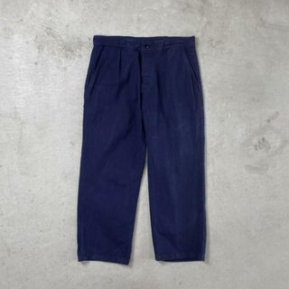 60〜70年代 H.ROQUETTE & FILS フレンチワークパンツ コットンツイル 1タック ワイド メンズW35(ペインターパンツ)