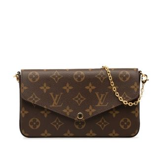 ルイヴィトン(LOUIS VUITTON)の美品 ルイ ヴィトン モノグラム ポシェットフェリシー チェーン ショルダーバッグ M81896 PVC レディース LOUIS VUITTON 【222-44059】(ポーチ)