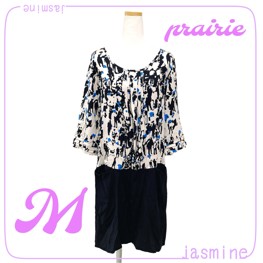 PRAIRIE(プレリー)の【prairie NEW YORK】チュニック ワンピース シルク混 M 切替 レディースのトップス(チュニック)の商品写真