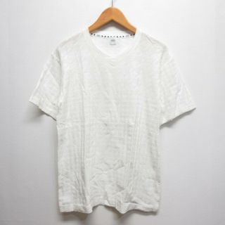 タケオキクチ(TAKEO KIKUCHI)のタケオキクチ 半袖 Vネック ジャガード Tシャツ カットソー 3 白 ホワイト(Tシャツ/カットソー(半袖/袖なし))