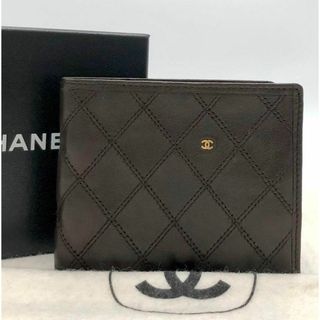 シャネル(CHANEL)の［希少・美品］シャネル ビコローレ ラムスキン 折り財布　カード入れ　ココマーク(財布)