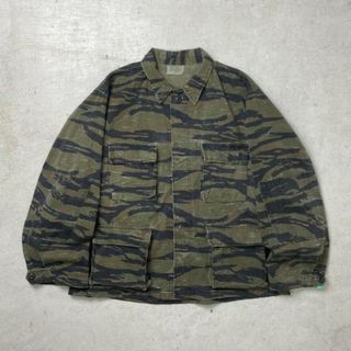 90年代 USA製 米軍 民間品 BDUジャケット タイガーカモ ミリタリージャケット メンズL(戦闘服)