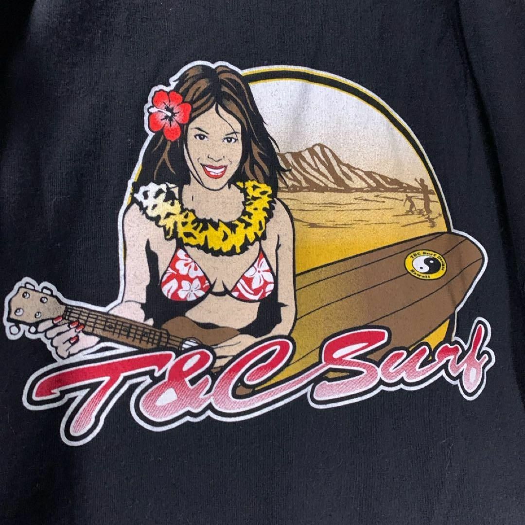 Town & Country(タウンアンドカントリー)の古着 メキシコ製 タウカン Tシャツ 黒 バックプリント L オールドサーフ メンズのトップス(Tシャツ/カットソー(半袖/袖なし))の商品写真