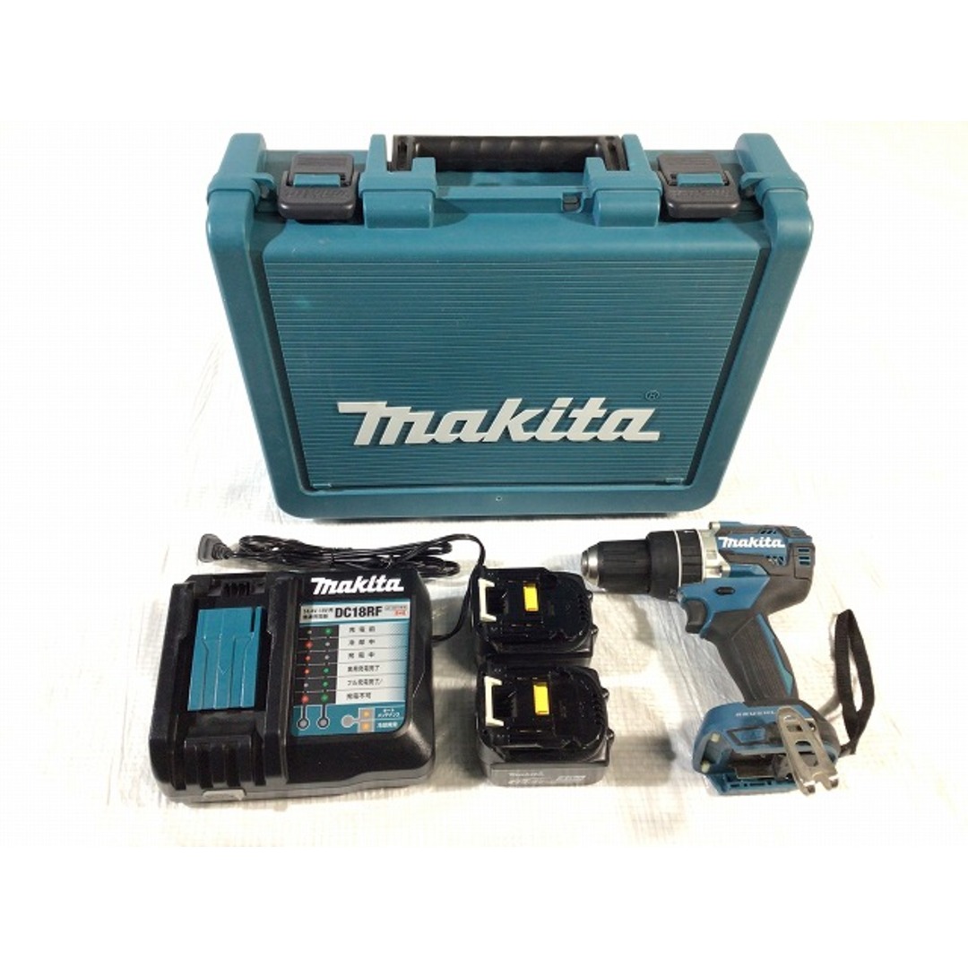 Makita(マキタ)の☆比較的綺麗☆ makita マキタ 14.4V 充電式ドライバドリル HP474D 青/ブルー バッテリー2個(14.4V 4.0Ah)充電器+ケース 88419 自動車/バイクのバイク(工具)の商品写真