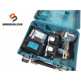 マキタ(Makita)の☆比較的綺麗☆ makita マキタ 14.4V 充電式ドライバドリル HP474D 青/ブルー バッテリー2個(14.4V 4.0Ah)充電器+ケース 88419(工具)