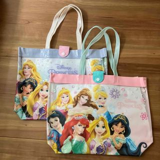 ディズニー(Disney)の2個セット　ディズニープリンセス　プールバッグ　スイミング　ビニール　手提げ鞄(トートバッグ)