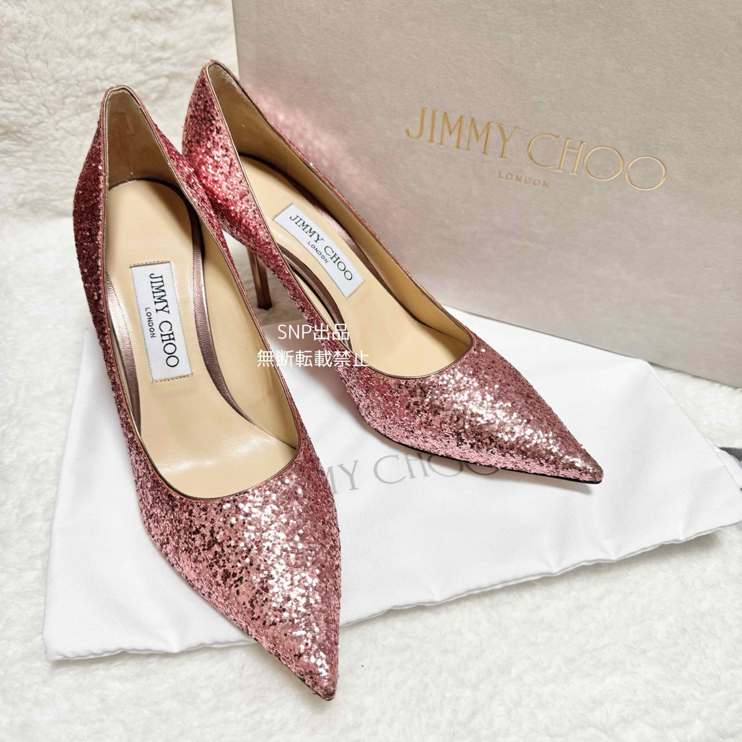 JIMMY CHOO(ジミーチュウ)のジミーチュウ パンプス LOVE85 ポインテッドトゥ グリッター ヒール レディースの靴/シューズ(ハイヒール/パンプス)の商品写真