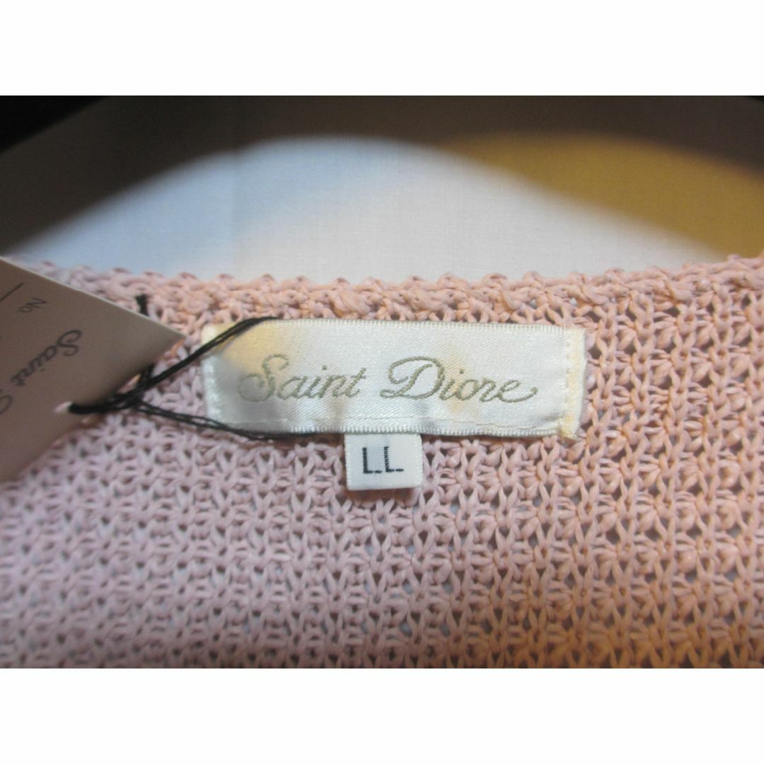 半袖　スプリングセーター　アクリルニット　ピンク　ＬＬサイズ レディースのトップス(ニット/セーター)の商品写真