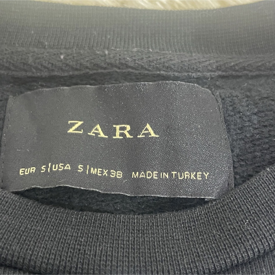 ZARA(ザラ)のZARA ザラ スウェット トレーナー ストライプ柄 黒×白 US:Sサイズ メンズのトップス(スウェット)の商品写真