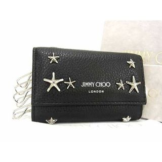 ジミーチュウ(JIMMY CHOO)の■新品■未使用■ JIMMY CHOO ジミーチュウ スタースタッズ レザー キーリング付き 6連 キーケース 鍵入れ ブラック系 BJ1078(その他)