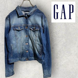 【インディゴ】ギャップ　GAP　デニムジャケット　レディースL(Gジャン/デニムジャケット)