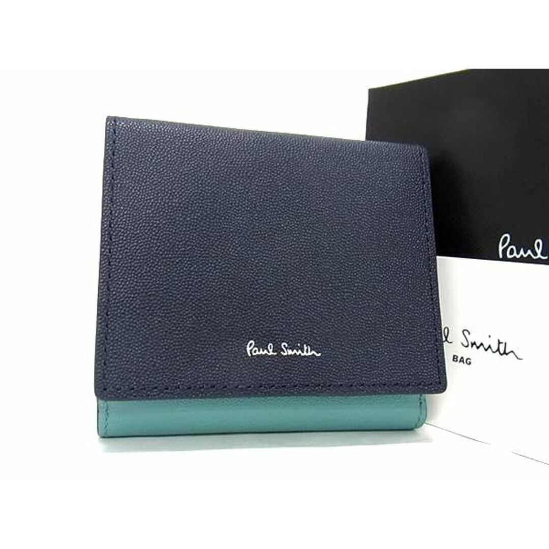 Paul Smith(ポールスミス)の■新品■未使用■ Paul Smith ポールスミス レザー 二つ折り 財布 ウォレット メンズ レディース ネイビー系×ブルー系 AV9110 メンズのファッション小物(折り財布)の商品写真